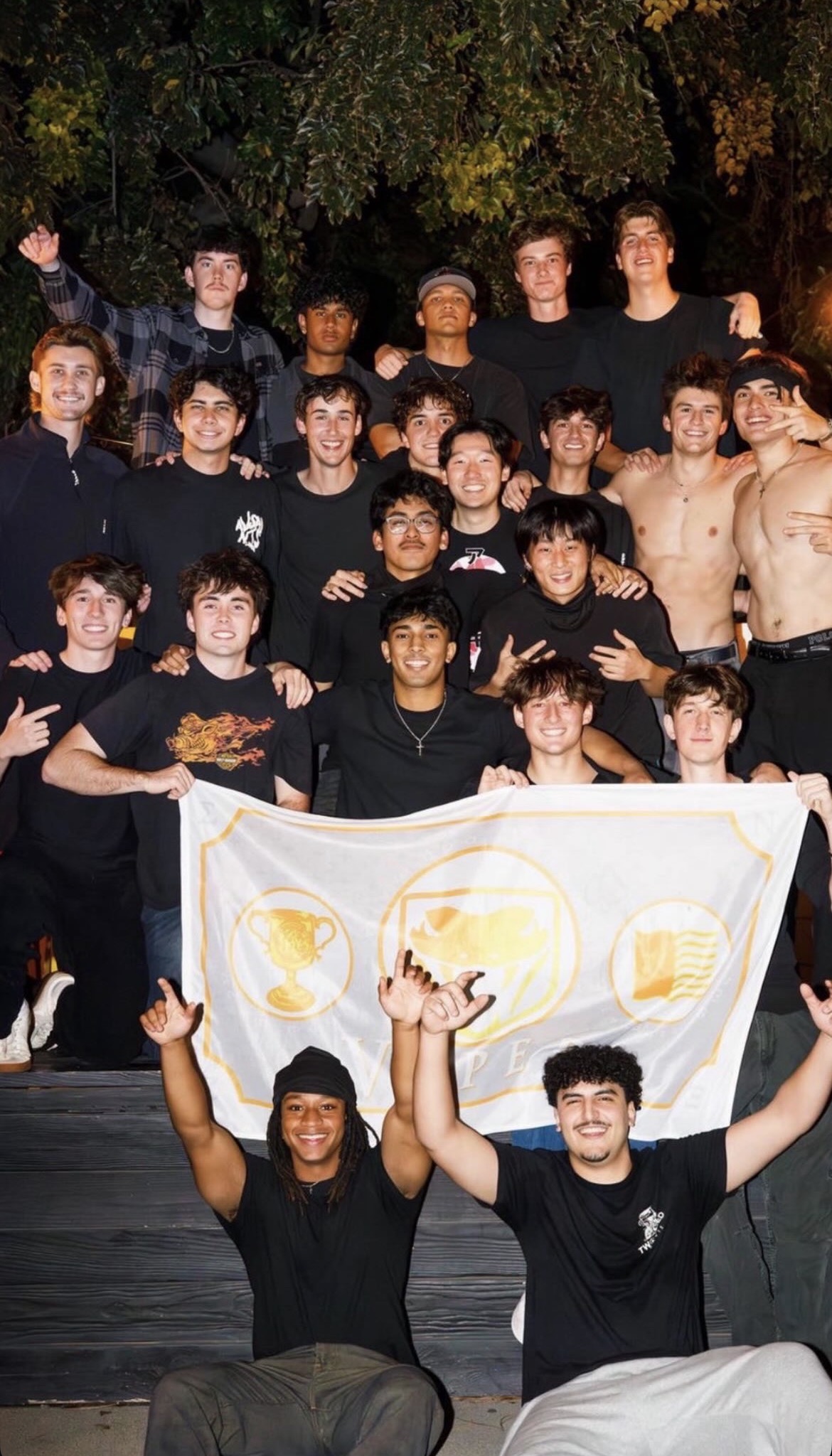 Dylan Brown with a group of teammates.